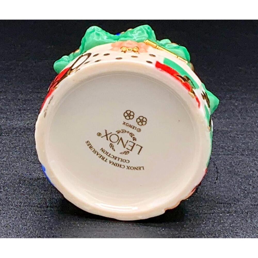 Lenox Christmas Tree Trinket Box Holiday Porcelain Hinged Keepsake - Picture 4 of 5